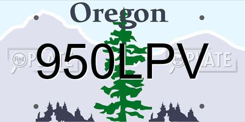 950LPV Oregon License Plate