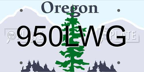 950LWG Oregon License Plate
