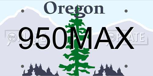950MAX Oregon License Plate