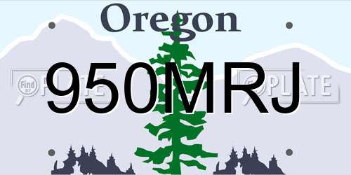 950MRJ Oregon License Plate