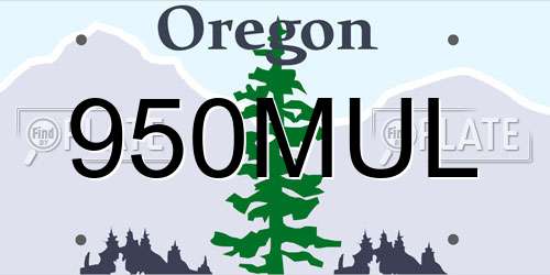 950MUL Oregon License Plate