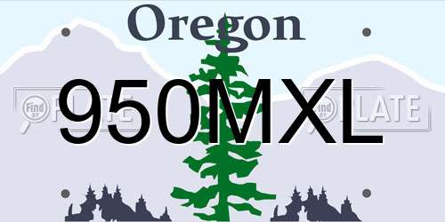 950MXL Oregon License Plate