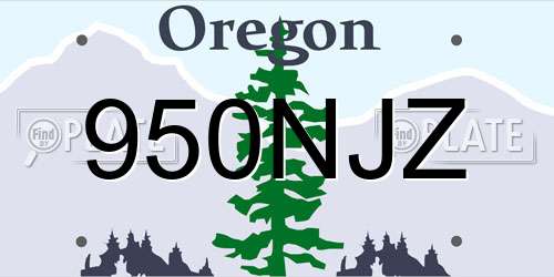950NJZ Oregon License Plate