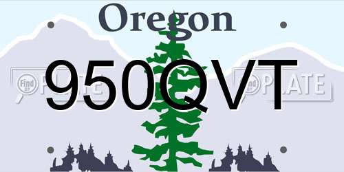 950QVT Oregon License Plate