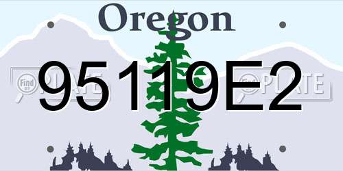 95119E2 Oregon License Plate