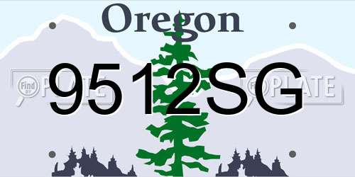 9512SG Oregon License Plate
