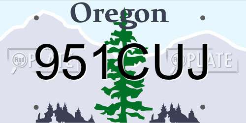 951CUJ Oregon License Plate