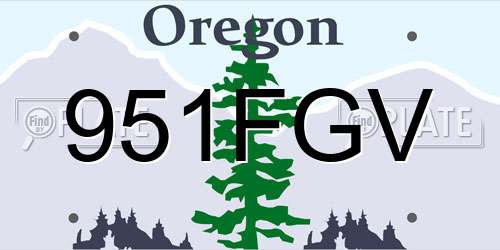 951FGV Oregon License Plate
