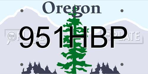 951HBP Oregon License Plate