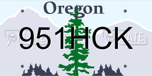 951HCK Oregon License Plate