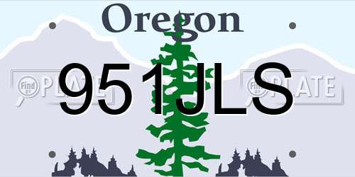 951JLS Oregon License Plate