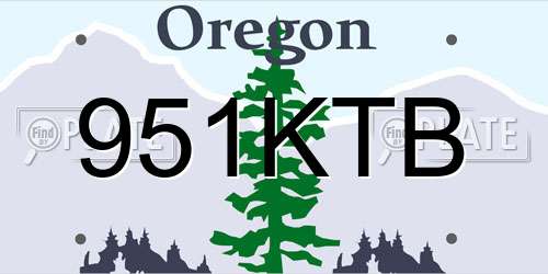 951KTB Oregon License Plate