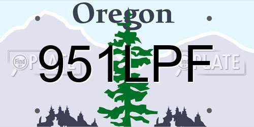 951LPF Oregon License Plate