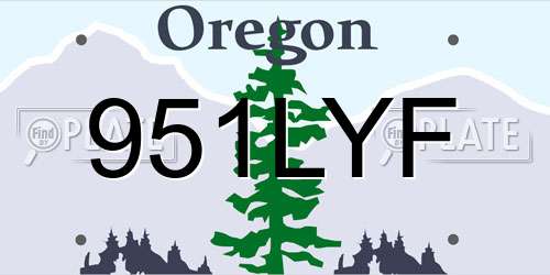 951LYF Oregon License Plate