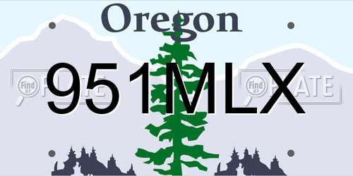 951MLX Oregon License Plate