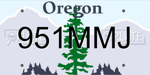 951MMJ Oregon License Plate