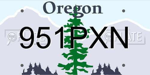 951PXN Oregon License Plate
