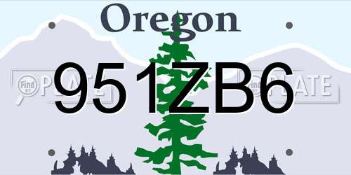 951ZB6 Oregon License Plate
