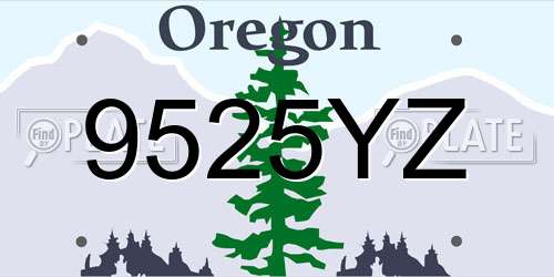 9525YZ Oregon License Plate