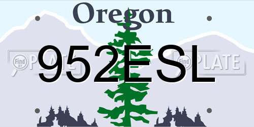 952ESL Oregon License Plate