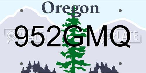 952GMQ Oregon License Plate