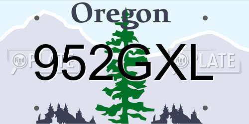 952GXL Oregon License Plate
