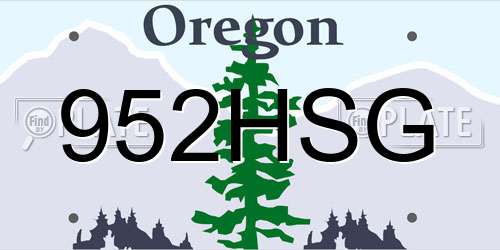 952HSG Oregon License Plate