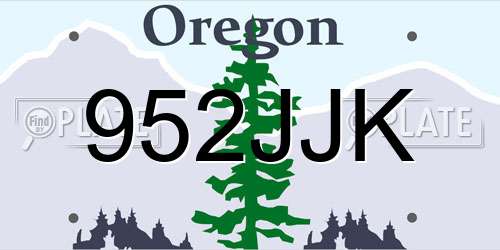952JJK Oregon License Plate