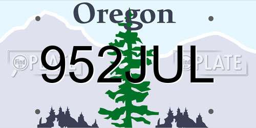 952JUL Oregon License Plate