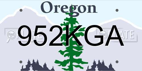 952KGA Oregon License Plate