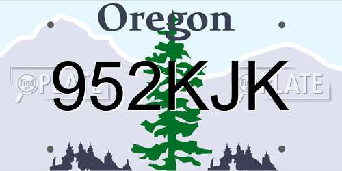 952KJK Oregon License Plate