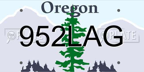 952LAG Oregon License Plate