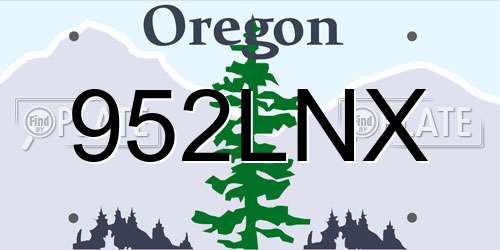 952LNX Oregon License Plate