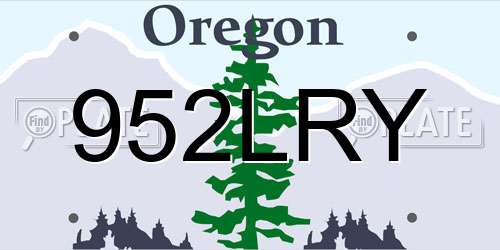 952LRY Oregon License Plate