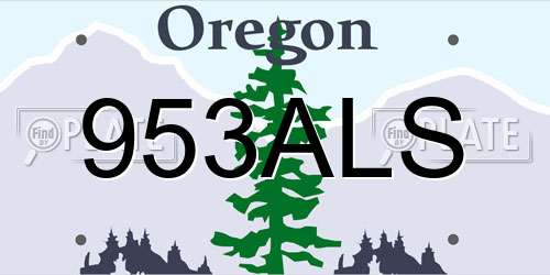 953ALS Oregon License Plate