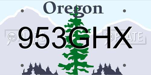 953GHX Oregon License Plate