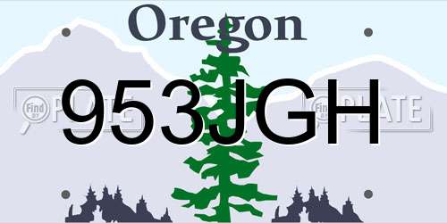953JGH Oregon License Plate