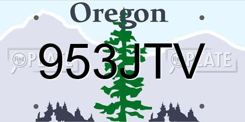 953JTV Oregon License Plate
