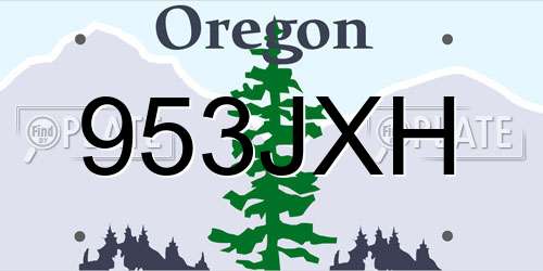 953JXH Oregon License Plate