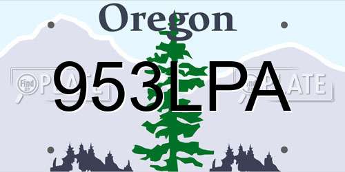 953LPA Oregon License Plate