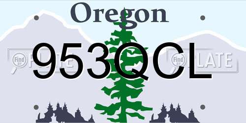 953QCL Oregon License Plate