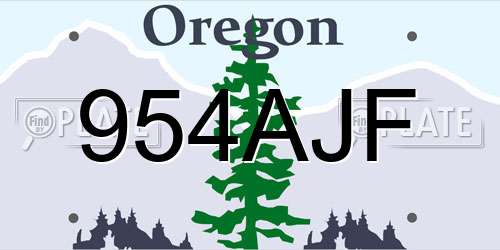954AJF Oregon License Plate