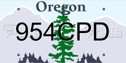 954CPD Oregon License Plate