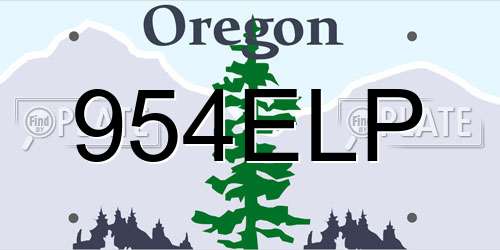 954ELP Oregon License Plate