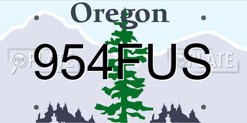 954FUS Oregon License Plate
