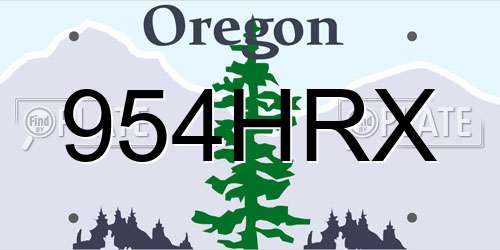 954HRX Oregon License Plate