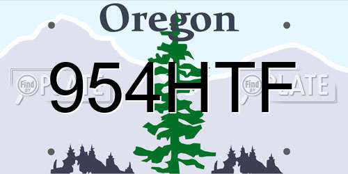 954HTF Oregon License Plate
