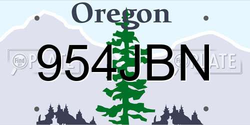 954JBN Oregon License Plate