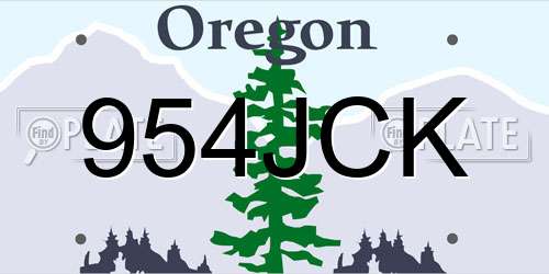 954JCK Oregon License Plate