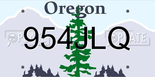 954JLQ Oregon License Plate